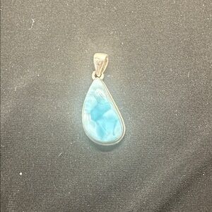 Larimar Blue Teardrop Pendant